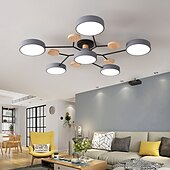 Недорогие Люстры-4/6/7 head macarone led потолочный светильник зеленый серый белый северный стиль регулируемый свет потолочный светильник простой журнал спальня лампа ac220v