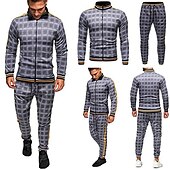 baratos agasalho e moletom masculino-conjuntos de roupas esportivas masculinas - agasalho de inverno clássico xadrez de manga comprida - jaqueta de moletom com zíper completo com calças para homens - roupas esportivas elegantes para ginástica masculina - presentes de natal para homens