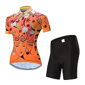 abordables Conjuntos de Ropa de Mujer-Mujer Maillot de Ciclismo con Culotte Manga Corta MTB Bicicleta Montaña Ciclismo Carretera Verano Primavera Otoño Amarillo Rosa Rojo Rayas Estampado Flores Botánica Flor Gracioso Bicicleta Filtro