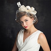 preiswerte Faszinator-Kentucky-Derby-Hut aus Tüll/Federn mit 1 Stück Kopfbedeckung für besondere Anlässe/Pferderennen/Damentag