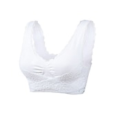 abordables Sostenes-Sujetadores deportivos de encaje de gran tamaño para mujer, sujetador sin aros con hebillas laterales cruzadas en la parte delantera, ropa deportiva para hacer yoga y hacer ejercicio en casa
