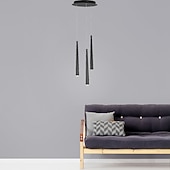 cheap Island Lights-3-Light 2.5 cm LED Light Cluster Design Pendant Lights Metal Acrylic Cone Mini Anodized Modern 110-120V 220-240V