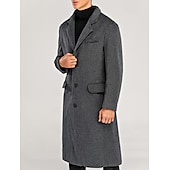 Χαμηλού Κόστους Ανδρική καμπαρντίνα-Ανδρικά Χειμερινό παλτό Μάλλινο Παλτό Πανωφόρι ΕΞΩΤΕΡΙΚΟΥ ΧΩΡΟΥ Γραφείο Χειμώνας Φθινόπωρο Πολυεστέρας Αντιανεμικό Ζεστό Εξωτερικά ενδύματα Ρούχα Κλασικό Πέτο