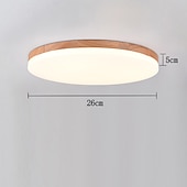 cheap Dimmable Ceiling Lights-26/38/48 cm LED Ceiling Light Nordic Wood Round Design Flush Mount Lights Nature Inspired 110-120V 220-240V