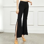 cheap Ballroom Dancewear-Ballroom Dance Pants Split Solid Women&#039;s Training Performance Sleeveless Natural Modal