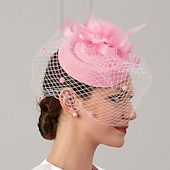 preiswerte Faszinator-Federn Netz Pillbox Fascinator Hüte Kopfbedeckungen mit Federkappe Blume 1 Stück Hochzeit Pferderennen Damen Tag Kopfschmuck um Eindruck zu hinterlassen Renntag Kleid