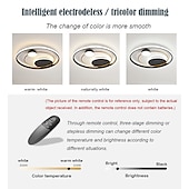 billige Taklamper med dimming-ledet taklampe 42cm 52cm nordisk kunst akryl ledet soverom taklampe gull svart sirkulær multi sirkel led taklampe luksus ac220v