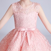 baratos Vestidos floridos-Vestido para Meninas das Flores Para Meninas Vestido Vestido de princesa Vestido de festa Espetáculo Casamento Festa Estilo bonito Princesa Doce Dia da Criança Com Transparência Multi Camadas Floral