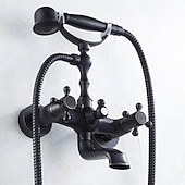 economico Rubinetti doccia-set di rubinetti per doccia - doccia a pioggia in stile vintage con montaggio elettrolitico esterno rubinetti per miscelatori per vasca da bagno con valvola in ceramica