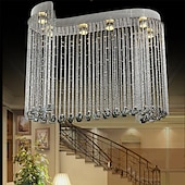 cheap Chandeliers-80cm LED Crystal Chandelier Modern Wave Design S Shaped Lantern Desgin Pendant Light Stainless Steel Electroplated 110-120V 220-240V