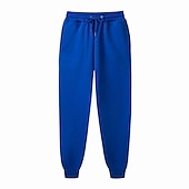 お買い得  スウェットパンツ-男性用 フリースパンツ スウェットパンツ ジョガー 冬のズボン ズボン サイドポケット 弾性ウエスト フリース 純色 履き心地よい ウォーム 日常 カジュアル 海軍 アプリコット