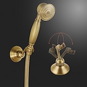 cheap Shower Faucets-Bathroom Shower Faucet Set, High Flow Vintage Style Wall Mounted Outside Antique Dual-Head Pull Out Shower Head with Handheld, Hot and Cold Water Switch Included