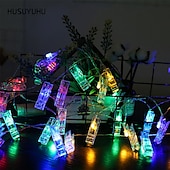cheap USB String Lights-Elegant Wedding &amp; Party Reception LED Photo Clip String Lights - 20 Clips, 2/3/5M, Waterproof for Bedroom, Dorm, Christmas, Battery Powered or USB