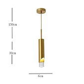 abordables Luces de isla-6cm luz colgante led luz de noche nórdica moderna luz tricolor dorada barra de comedor decoración de navidad galvanizada de metal 110-120v 220-240v