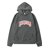 baratos Moletons masculinos com capuz-Homens Letra Moletom Moletons Moletom Manga Longa Moletom com capuz Com Capuz Legal Para Noite Scarlet antes e depois Grande vermelho antes de grande Inverno Designer