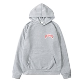 baratos Moletons masculinos com capuz-Homens Letra Moletom Moletons Moletom Manga Longa Moletom com capuz Com Capuz Legal Para Noite Scarlet antes e depois Grande vermelho antes de grande Inverno Designer
