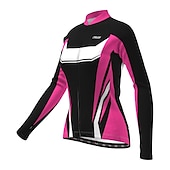 tanie Damskie koszulki-Damskie Kurtka rowerowa Koszulka rowerowa Długi rękaw Zima Rower Kurtka Dżersej Top z 3 tylnymi kieszeniami Kolarstwo górskie Kolarstwie szosowym Keep Warm Polarowa podszewka Zatrzymujący ciepło
