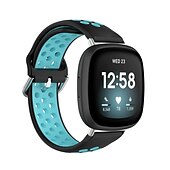 お買い得  Fitbitウォッチバンド-スマートウォッチバンド と互換性があります Fitbit Versa 4 Sense 2 Versa 3 Sense 合金 シリコーン スマートウォッチ ストラップ 弾性ある 調整可 ステンレス鋼のバックル スポーツバンド 置換 リストバンド
