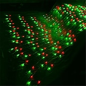 cheap Plug String Lights-1pc 3X3M IP44 Waterfall Curtain Led Fairy String Light Garland Water Flow Meteor Shower Rain Lights for Window Icicle Colorful Decor Lighting AC110V 120V 220V 230V 240V EU US Plug