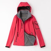 baratos Fleece &amp; Casacos 3 em 1-casaco feminino de caminhada softshell casaco com capuz casaco de lã de inverno impermeável exterior cor sólida térmica quente à prova de vento leve forro de lã casaco impermeável casaco de esqui escalada