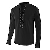 cheap Tops-Retro Vintage Punk &amp; Gothic Medieval Blouse / Shirt Masquerade Tuxedo Vampire Knight Ritter Viking Men&#039;s Pirate Fantasy Steampunk Halloween Carnival Masquerade Party Halloween Adults&#039; Shirt