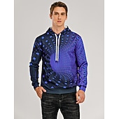 halpa 3D kuvio-Miesten Geometrinen Väripalikka 3D Huppari Hupparit College Katutyyli Halloween Hupullinen Päivittäin Pyhäpäivä Musta Keltainen Rubiini Laivastosininen Purppura Suunnittelija S M L XL XXL 3XL