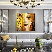 cheap Famous Paintings-Christmas World Famous Painting Series 100% Hand Painted High Quality Oil Painting on Canvas Golden Tears by Gustav Klimt Painting for Bedroom Decoration Gift