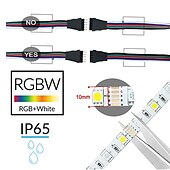 economico Controllo WiFi e musica-10m (2x5m) smart wifi app led strip light rgbw outdoor waterproof 600leds 5050smd funziona con alexa google con telecomando wifi