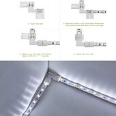 お買い得  ランプベース＆コネクタ-5パック2ピンLEDライトストリップコネクタ8mm10mm配線なしギャップレスはんだレスアダプタ端子延長smd5050 2835 3528 4040LEDモノクロストリップ用