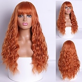 voordelige Synthetische pruiken-Synthetische pruiken Body Golf Middelste stuk Machinegemaakt Pruik Roze Lang A1 A2 A3 A4 A5 Synthetisch haar Dames Klassiek Modieus Roze Rood / Alledaagse kleding