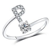 billige Trendy smykker-1 stk Bandring For Herre Dame Krystall Hvit Legering Klassisk