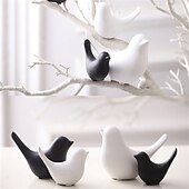 preiswerte Statuen-1 Stück Keramik-Vogel-Kleintier-Statuen, Heimdekoration, moderner Stil, dekorative Ornamente für Wohnzimmer, Schlafzimmer, Büro-Desktop, Schränke
