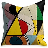 economico stile astratto-Fodera per cuscino 5 pezzi Morbida fodera per cuscino quadrata decorativa Fodera per cuscino Federa per cuscino in finto lino per divano camera da letto 45 x 45 cm (18 x 18 pollici) qualità superiore