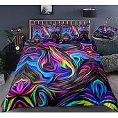 economico Set copripiumino-Copripiumino a vortice 3d set di biancheria da letto copripiumino con 1 copripiumino o copriletto, 1 foglio, 2 federe per matrimoniale/regina/re (1 federa per doppia/singola)