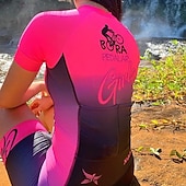 Χαμηλού Κόστους Γυναικεία σετ ρούχων-Γυναικεία Φανέλα και σορτς ποδηλασίας Ολόσωμη στολή για τρίαθλο Κοντομάνικο Ποδηλασία Βουνού Ποδηλασία Δρόμου Καλοκαίρι Άνοιξη Φθινόπωρο Κόκκινο Μπλε Πορτοκαλί