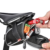 お買い得  自転車用バッグ-1.5 L 自転車用リアバッグ 耐久性 簡単装着 自転車用バッグ PU 自転車用バッグ サイクリングバッグ サイクリング トライアスロン