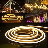 cheap Neon LED Lights-LED Neon Flex Strip Lights 6mm Narrow Neon Light 12V LED Strip Waterproof 5M Cutable DIY Led Neon Light Strip for Indoor Outdoor Home Decoration and DC12V Adapter and Touch Dimmer Switch Kit