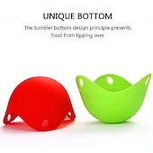 cheap Egg Acc-4pcs Set Silicone Egg Poacher Cook Poach Pods Pan Mould Kitchen Tool Baking Poached Cup