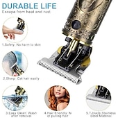 economico Rasatura e depilazione-tagliacapelli per uomo tagliacapelli taglio di capelli professionale cordless zero gap&amp;amp; kit toelettatura per uomo display led ricaricabile