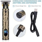 economico Rasatura e depilazione-tagliacapelli per uomo tagliacapelli taglio di capelli professionale cordless zero gap&amp;amp; kit toelettatura per uomo display led ricaricabile