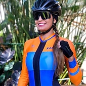 Χαμηλού Κόστους Γυναικεία σετ ρούχων-Γυναικεία Φανέλα και σορτς ποδηλασίας Ολόσωμη στολή για τρίαθλο Κοντομάνικο Ποδηλασία Βουνού Ποδηλασία Δρόμου Καλοκαίρι Άνοιξη Φθινόπωρο Κόκκινο Μπλε Πορτοκαλί