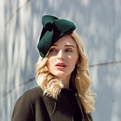 abordables Tocados-Tocados elegantes para mujer, sombrero Derby de Kentucky, sombreros de lana, tocado clásico de copa Melbourne de color sólido