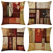 cheap Geometric Style-Vintage Geometric Decorative Toss Pillows Cover 4PCS Soft Square Cushion Case Pillowcase for Bedroom Livingroom Sofa Couch Chair