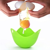 cheap Egg Acc-4pcs Set Silicone Egg Poacher Cook Poach Pods Pan Mould Kitchen Tool Baking Poached Cup