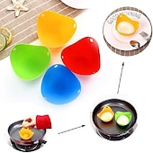 cheap Egg Acc-4pcs Set Silicone Egg Poacher Cook Poach Pods Pan Mould Kitchen Tool Baking Poached Cup