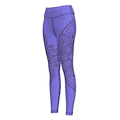 abordables polainas 3d-Mujer Pantalones de yoga Levantamiento de tope Control de barriga Alta cintura Entrenamiento de gimnasio Corriendo Aptitud física Mallas Leggings Leggings Estampado Mandala Geometría Azul Otoño