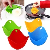 cheap Egg Acc-4pcs Set Silicone Egg Poacher Cook Poach Pods Pan Mould Kitchen Tool Baking Poached Cup