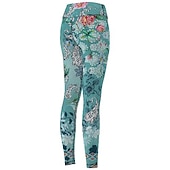economico leggings 3d-Per donna Pantaloni da yoga Sollevamento glutei Controllo addominale Vita Alta Allenamento in Palestra Corsa Fitness Collant Leggings Paisley Stampa Verde Autunno Inverno Gli sport Abbigliamento