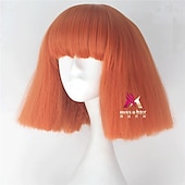 abordables Perruques de fête-perruque synthétique lady gaga perruque courte droite marron foncé gris argenté blond foncé rose vert cheveux synthétiques 12 pouces femmes confortables duveteuses rouge rose perruques de carnaval