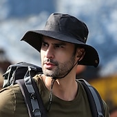 economico Copricapo da esterno-Cappello Per uomo Cappello da sole Cappello a secchiello Cappello da escursionismo Antivento Traspirante Asciugatura Rapida per Pesca Arrampicata Spiaggia Tinta unica Seta Estate Primavera Autunno